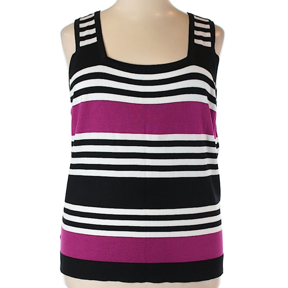 Lane Bryant Striped Sleeveless Knit Shell EUC sz 22/24